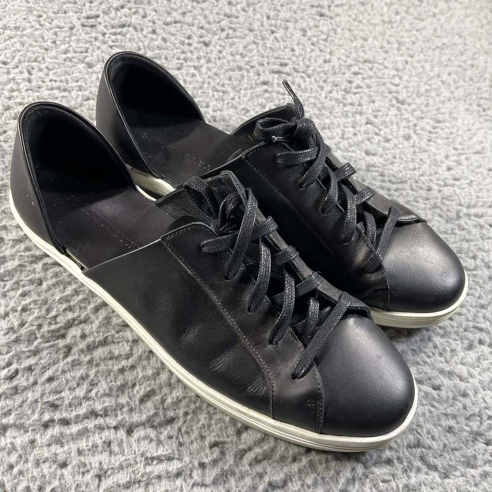 Freda Salvador Eda DOrsay Sneaker Womens 10 Black Leather Cutout Low Top Spain